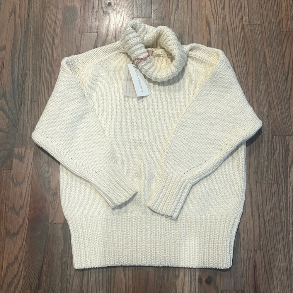 NWT 🎀💝Loveshack Fancy Valli Pullover, Sugar Cookie, in size P